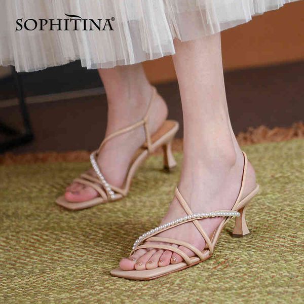 sophitina summer women's sandals open toe luxury beaded narrow band shoes mid-heel non-slip daily all-match female shoes ao744 210513, Black
sophitina summer women's sandals open toe luxury beaded narrow band shoes mid-heel non-slip daily all-match female shoes ao744 210513, Black