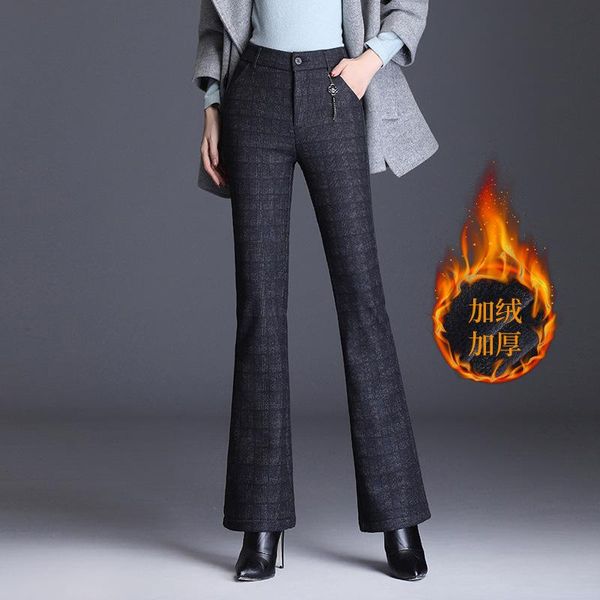 women's pants & capris autumn winter high waist slim casual elegant plaid bell bottom women thicken fleece trousers office lady mom 986, Black;white
women's pants & capris autumn winter high waist slim casual elegant plaid bell bottom women thicken fleece trousers office lady mom 986, Black;white