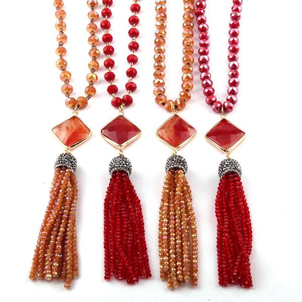pendant necklaces fashion bohemian jewelry glass crystal red/orange & tassel necklace for women ethnic, Silver
pendant necklaces fashion bohemian jewelry glass crystal red/orange & tassel necklace for women ethnic, Silver