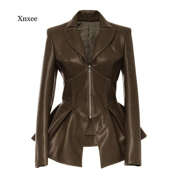 women's suits & blazers pu leather jacket a line motorcycle high waist coat spring autumn women fashion slim fit jackets streetwear zip, White;black
women's suits & blazers pu leather jacket a line motorcycle high waist coat spring autumn women fashion slim fit jackets streetwear zip, White;black