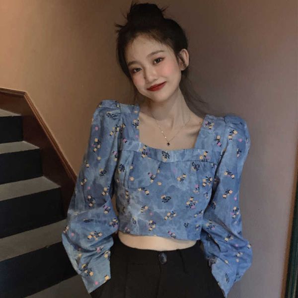 women's blouses & shirts french square collar retro short long-sleeved shirt spring and autumn design sense niche denim blouse bhyu, White
women's blouses & shirts french square collar retro short long-sleeved shirt spring and autumn design sense niche denim blouse bhyu, White