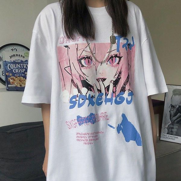 women's t-shirt summer dark harajuku style woman kawaii anime alternative female clothes gothic clothing plus size y2k, White
women's t-shirt summer dark harajuku style woman kawaii anime alternative female clothes gothic clothing plus size y2k, White