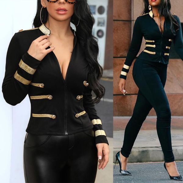 women's jackets england style women bodycon biker motorcycle zipper jacket outerwear fashion female buttons details black coats, Black;brown
women's jackets england style women bodycon biker motorcycle zipper jacket outerwear fashion female buttons details black coats, Black;brown