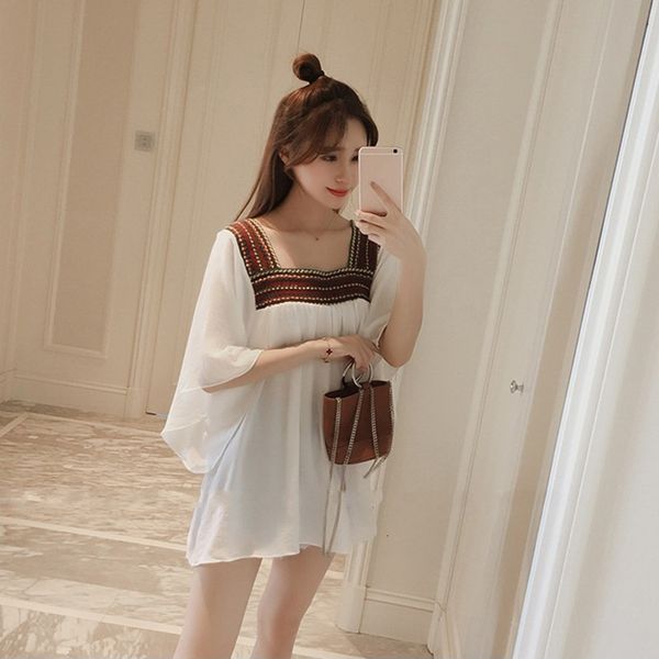 sleepwear summer women of great porte 4xl embroidery blusa seven-point female long sleeve shirt black chiffon white lq141 wodm, Black;red
sleepwear summer women of great porte 4xl embroidery blusa seven-point female long sleeve shirt black chiffon white lq141 wodm, Black;red