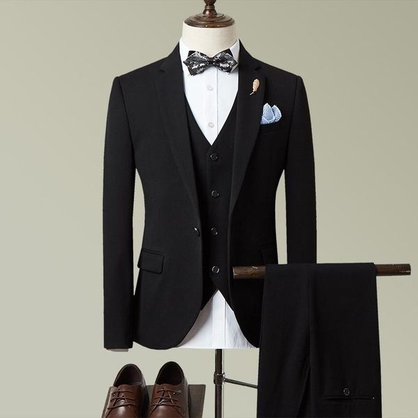 men's suits & blazers black single button suit three piece slim fit professional bridegroom wedding dress, White;black
men's suits & blazers black single button suit three piece slim fit professional bridegroom wedding dress, White;black