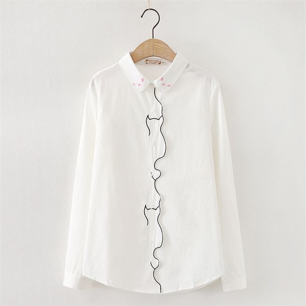 hsa placket cat embroidered button long sleeve loose female kawaii blouses women blouse turn-down collar sweet shirt 210430, White
hsa placket cat embroidered button long sleeve loose female kawaii blouses women blouse turn-down collar sweet shirt 210430, White
