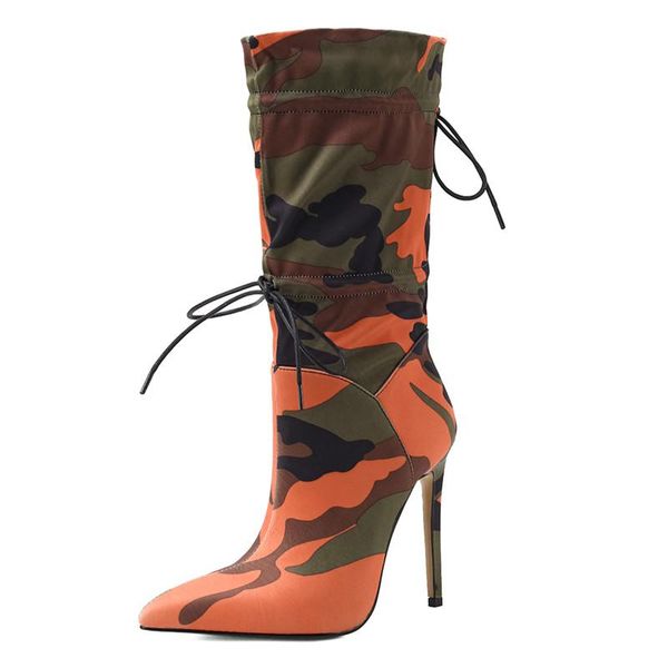 boots fashion women high heel camouflage female shoes pointed toe elastic band rome mid-calf lattice, Black
boots fashion women high heel camouflage female shoes pointed toe elastic band rome mid-calf lattice, Black
