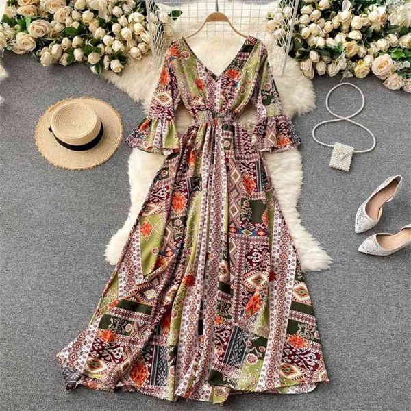 summer cash ethnic retro printing vestidos femininity v-neck waist was thin and sweet trumpet sleeve holiday midi dress gk281 210506, Black;gray
summer cash ethnic retro printing vestidos femininity v-neck waist was thin and sweet trumpet sleeve holiday midi dress gk281 210506, Black;gray