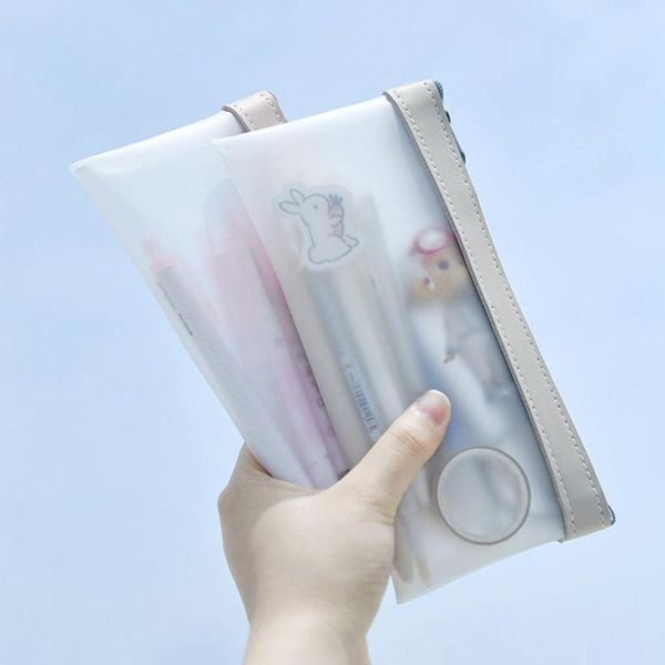 pencil bags simple transparent tpu leather korean fashion students school large for high case bag capacity stationery h0c8
pencil bags simple transparent tpu leather korean fashion students school large for high case bag capacity stationery h0c8