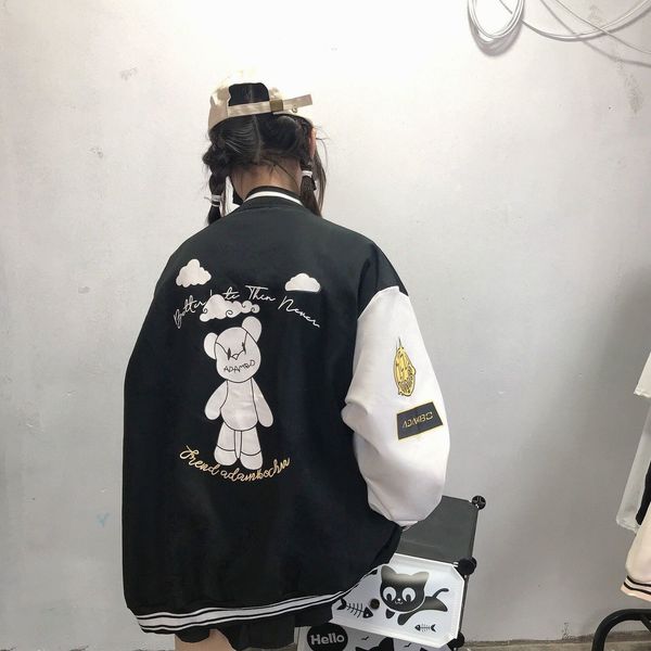 women's jackets baseball jacket street fashion, women's with bear print written in harajuku style, thin coat and large size, klto, Black;brown
women's jackets baseball jacket street fashion, women's with bear print written in harajuku style, thin coat and large size, klto, Black;brown