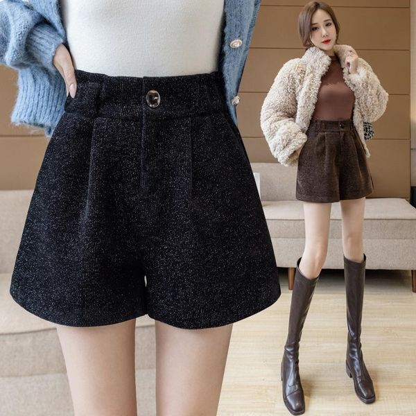 women's shorts spring and autumn sherney glitter woolen elastic waist wide-leg wear a-line bottoming boots pants, White;black
women's shorts spring and autumn sherney glitter woolen elastic waist wide-leg wear a-line bottoming boots pants, White;black