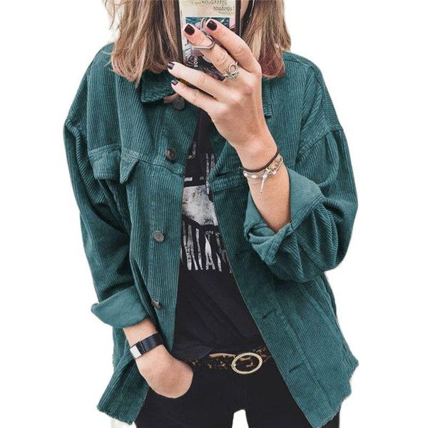 women's jackets style corduroy button slit long-sleeved shirt fashion ladies spring and autumn lapel solid color casual loose jacket, Black;brown
women's jackets style corduroy button slit long-sleeved shirt fashion ladies spring and autumn lapel solid color casual loose jacket, Black;brown