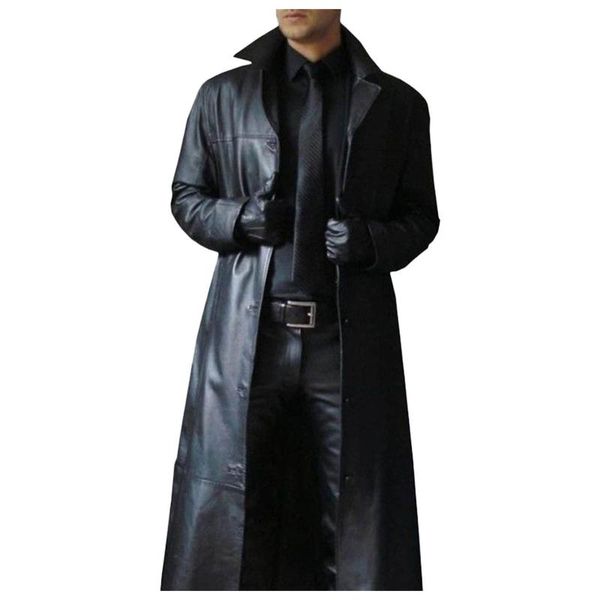 men's trench coats 2021 long cardigan button solid pu windbreaker coat color leather sleeve, Tan;black
men's trench coats 2021 long cardigan button solid pu windbreaker coat color leather sleeve, Tan;black