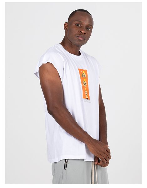 t-shirts men's summer sleeveless t shirts fashion design streetwear tees casual print for males, White;black
t-shirts men's summer sleeveless t shirts fashion design streetwear tees casual print for males, White;black