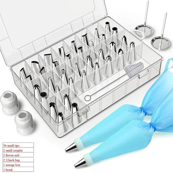 baking & pastry tools 44-piece set with 36 small 430 stainless steel tips 2 laminate nails converter 1 plastic box molds decorating tip sets
baking & pastry tools 44-piece set with 36 small 430 stainless steel tips 2 laminate nails converter 1 plastic box molds decorating tip sets