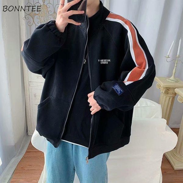 men's jackets men striped zipper stand collar loose casual fashion korean style side slit pocket ulzzang harajuku young students chic, Black;brown
men's jackets men striped zipper stand collar loose casual fashion korean style side slit pocket ulzzang harajuku young students chic, Black;brown