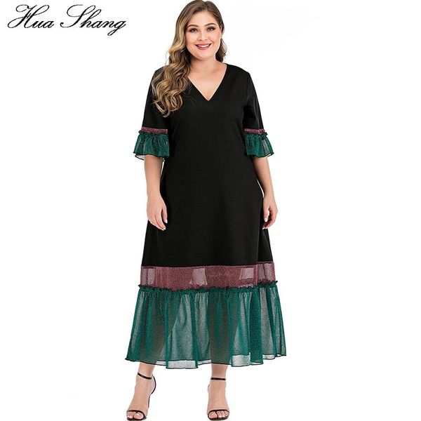 casual dresses plus size women summer dress 2021 fashion female v neck flare sleeve contrast color ruffles ladies tunic maxi long, Black;gray
casual dresses plus size women summer dress 2021 fashion female v neck flare sleeve contrast color ruffles ladies tunic maxi long, Black;gray