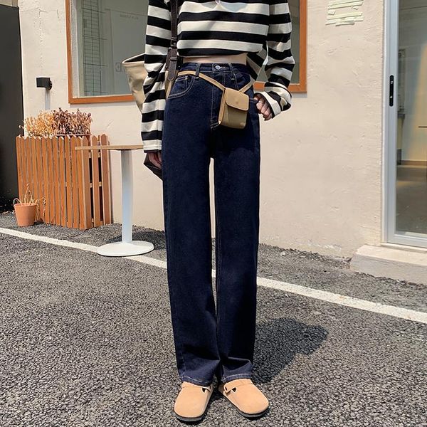women's jeans s-xl 2021 loose women high wiast wide leg streetwear trousers casual dark blue denim pants womens(72907
women's jeans s-xl 2021 loose women high wiast wide leg streetwear trousers casual dark blue denim pants womens(72907