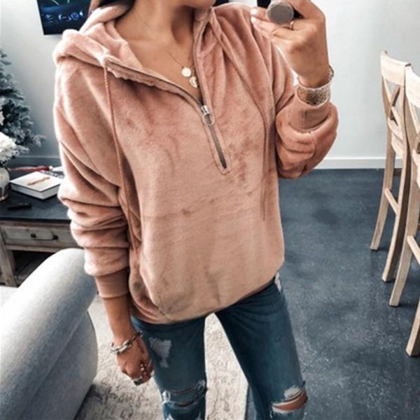 women's hoodies & sweatshirts fashion casual pullover autumn winter solid color plush loose female sweatshirt, Black
women's hoodies & sweatshirts fashion casual pullover autumn winter solid color plush loose female sweatshirt, Black