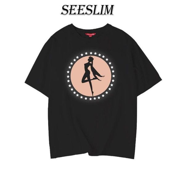 seeslim sailor moon reflective star print t shirts 100% cotton oversize loose tee shirt cute kawaii anime cartoon plus size women's t-s, White
seeslim sailor moon reflective star print t shirts 100% cotton oversize loose tee shirt cute kawaii anime cartoon plus size women's t-s, White