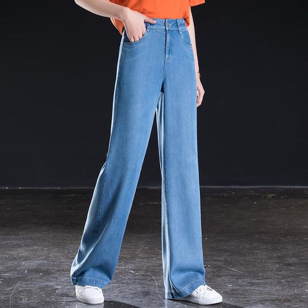 women's jeans women wide leg tencel pants high waist casual loose full length staight for summer, Blue
women's jeans women wide leg tencel pants high waist casual loose full length staight for summer, Blue