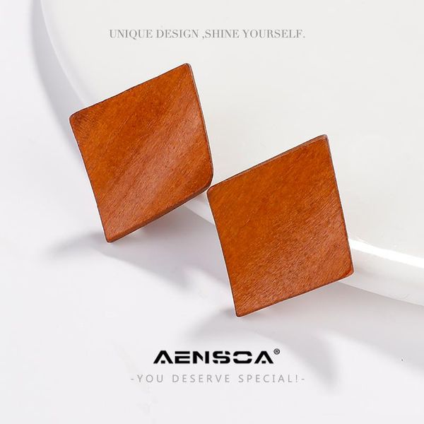 stud aensoa natural wooden geometric earings vintage big square wood earrings for women girls retro ear jewelry fashion, Golden;silver
stud aensoa natural wooden geometric earings vintage big square wood earrings for women girls retro ear jewelry fashion, Golden;silver