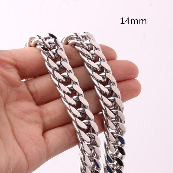 14mm wide stainless steel curb cuban link double chain for men women jewelry gift 7-40inch chains, Silver
14mm wide stainless steel curb cuban link double chain for men women jewelry gift 7-40inch chains, Silver