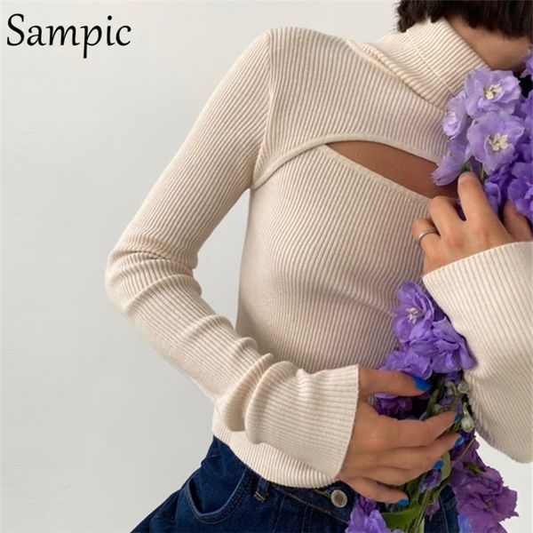 sampic autumn turtleneck elastic hollow out long sleeve women t shirts basic tees streetwear beige cropped t shirt, White
sampic autumn turtleneck elastic hollow out long sleeve women t shirts basic tees streetwear beige cropped t shirt, White