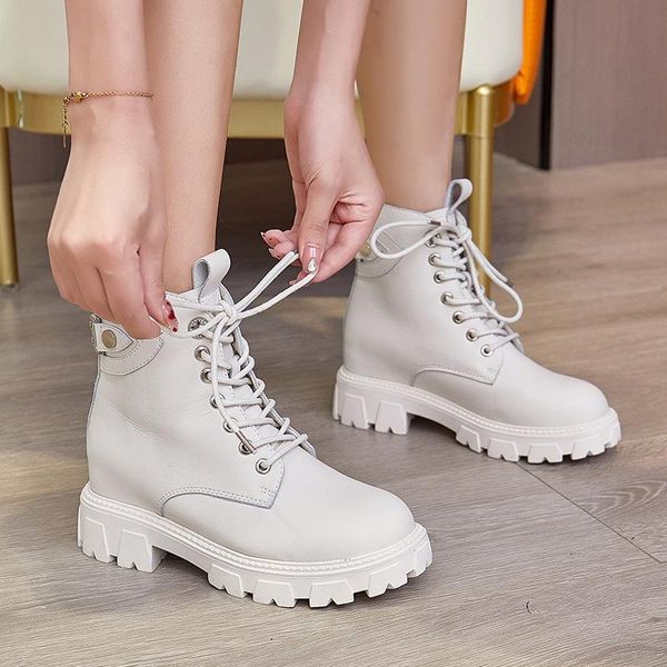 boots ankle women fashion motorcycle metal buckle genuine leather lace-up heighten platform lady shoes 34-40, Black
boots ankle women fashion motorcycle metal buckle genuine leather lace-up heighten platform lady shoes 34-40, Black