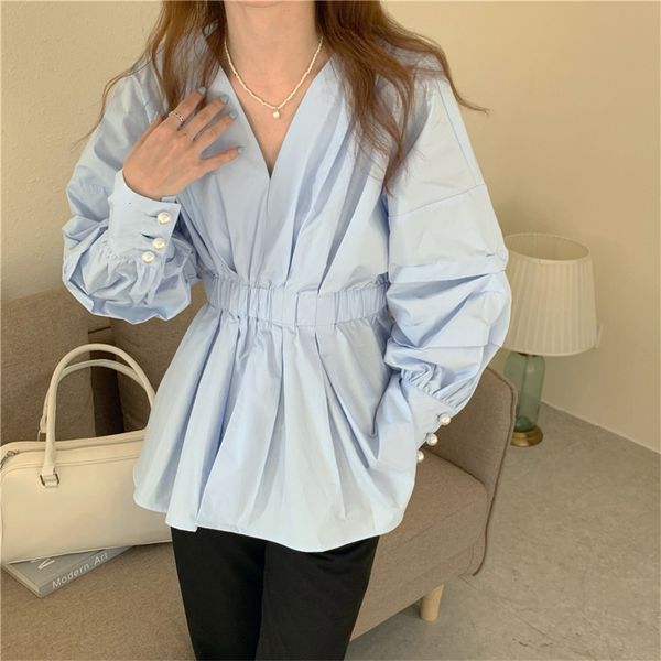 women's blouses & shirts hzirip blue closing skinny waist sweaters all game with solid v-cleavage office lady elegant sleeve luxury cas, White
women's blouses & shirts hzirip blue closing skinny waist sweaters all game with solid v-cleavage office lady elegant sleeve luxury cas, White