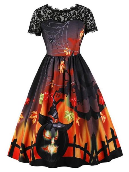 party dresses dress women halloween costume pumpkin print night partywear vintage aesthetic elegant robe lace evening midi, White;black
party dresses dress women halloween costume pumpkin print night partywear vintage aesthetic elegant robe lace evening midi, White;black