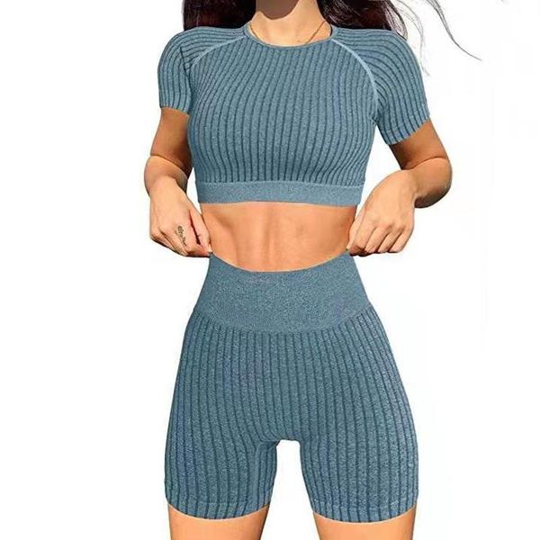 women's tracksuits summer yoga clothes suit sports short-sleeved t-shirt high waist hip shorts plus size fitness suits, Gray
women's tracksuits summer yoga clothes suit sports short-sleeved t-shirt high waist hip shorts plus size fitness suits, Gray