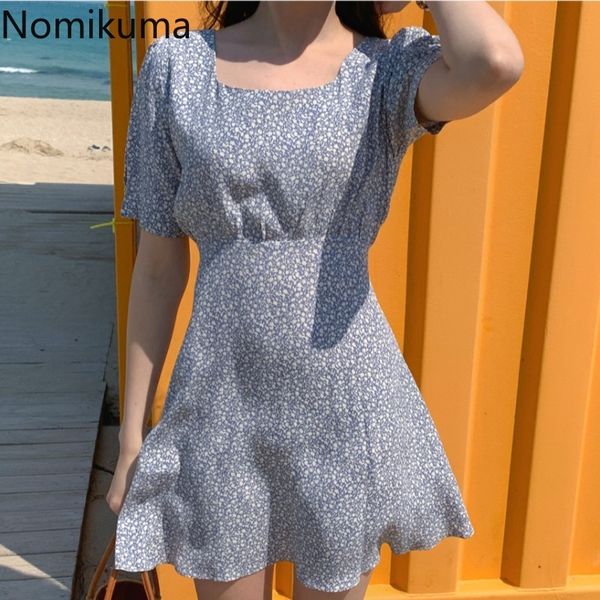 nomikuma floral printed korean dress women square collar short sleeve summer dresses slim waist vintage fashion vestidos 3b756 210514, Black;gray
nomikuma floral printed korean dress women square collar short sleeve summer dresses slim waist vintage fashion vestidos 3b756 210514, Black;gray