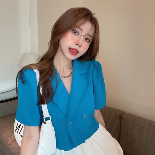 women's suits & blazers design sense of short sleeves exterior matching fashion temperament thin suit, White;black
women's suits & blazers design sense of short sleeves exterior matching fashion temperament thin suit, White;black