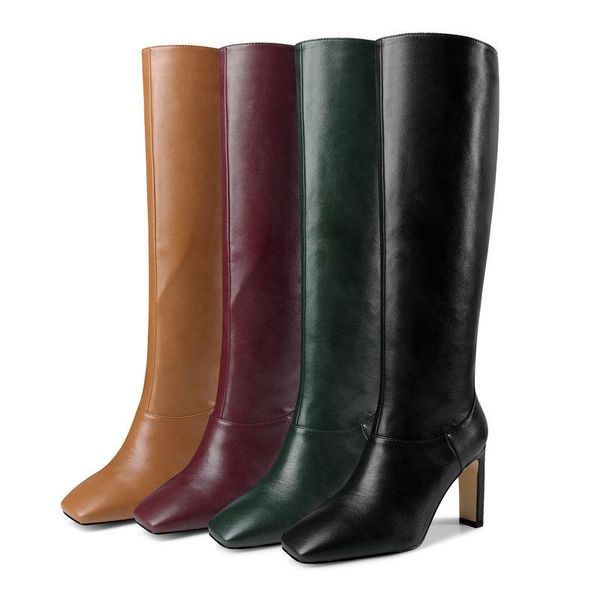 boots autumn winter women's solid color plus size women thick heel square toe female fashion knee microfiber slip on shoes, Black
boots autumn winter women's solid color plus size women thick heel square toe female fashion knee microfiber slip on shoes, Black
