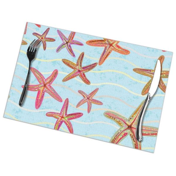 mats & pads tableware pad placemats 6 pcstable mat non-slip sea starfish in wave for dining table
mats & pads tableware pad placemats 6 pcstable mat non-slip sea starfish in wave for dining table