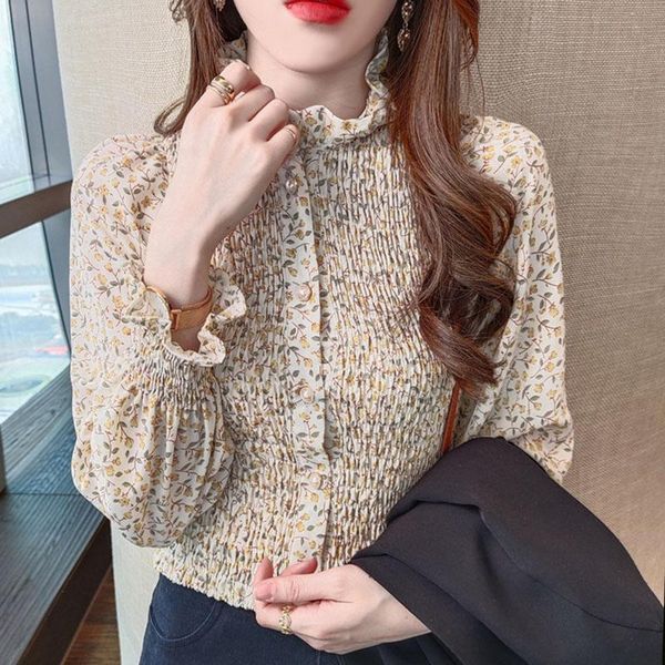 women's blouses & shirts flower black long-sleeved chiffon shirt 2021 spring slim ladies drop button up vintage blusas female stand 01, White
women's blouses & shirts flower black long-sleeved chiffon shirt 2021 spring slim ladies drop button up vintage blusas female stand 01, White