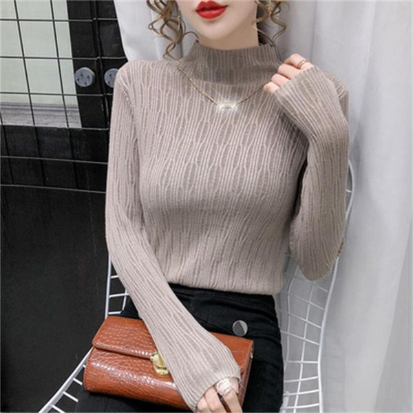 women's sweaters 2021 half high neck necklace knit bottoming shirt inner wear autumn and winter fashion slim sweater h1113, White;black
women's sweaters 2021 half high neck necklace knit bottoming shirt inner wear autumn and winter fashion slim sweater h1113, White;black