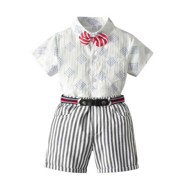 kids clothing sets boys suits children outfits summer cotton bow short sleeve tie print shirt belt striped trousers shorts pants gentleman b, White
kids clothing sets boys suits children outfits summer cotton bow short sleeve tie print shirt belt striped trousers shorts pants gentleman b, White