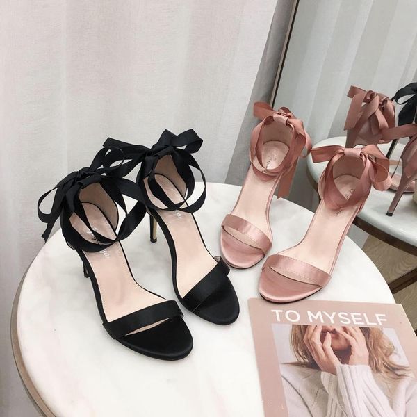 slippers fashion satin open toe sandals women casual summer high heels shoes riband back lace up bow pumps cover heel pink ryc1, Black
slippers fashion satin open toe sandals women casual summer high heels shoes riband back lace up bow pumps cover heel pink ryc1, Black