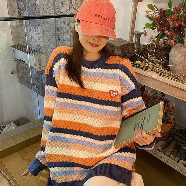 women's sweaters sweater autumn and winter style stripe hit color retro y2k mid-length women wild niche knitted top, White;black
women's sweaters sweater autumn and winter style stripe hit color retro y2k mid-length women wild niche knitted top, White;black