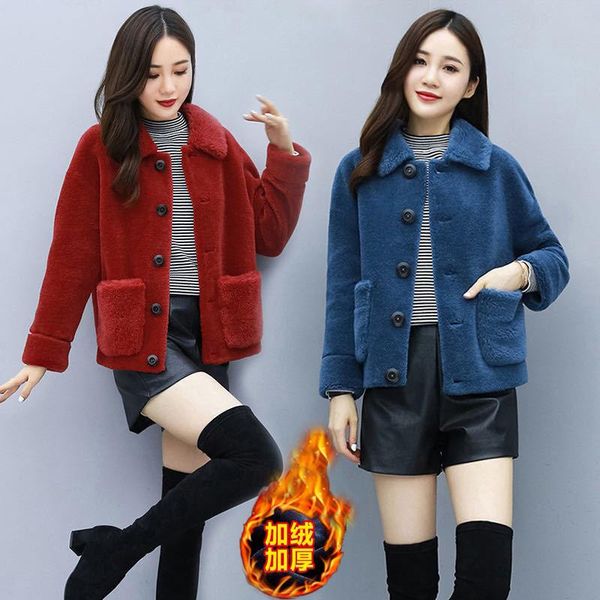women's jackets lamb fur coat female short style loose thickened imitation one autumn and winter grain sheep shear woman jacket, Black;brown
women's jackets lamb fur coat female short style loose thickened imitation one autumn and winter grain sheep shear woman jacket, Black;brown