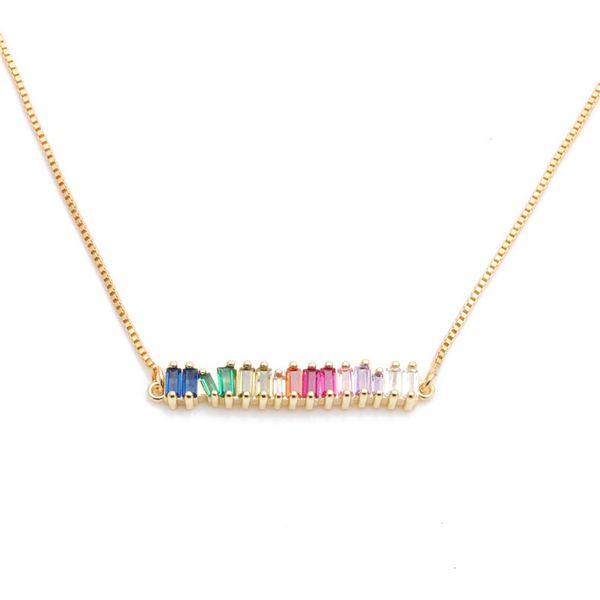 rainbow cz bar necklace simple classic fashion jewelry gold plated colored cz minimal colorful cz necklaces 361 n2, Silver
rainbow cz bar necklace simple classic fashion jewelry gold plated colored cz minimal colorful cz necklaces 361 n2, Silver