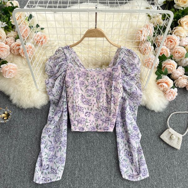 women's knits & tees women fashion chiffon blouse square neck long sleeve slim retro printed holiday shirt short ropa de, White
women's knits & tees women fashion chiffon blouse square neck long sleeve slim retro printed holiday shirt short ropa de, White