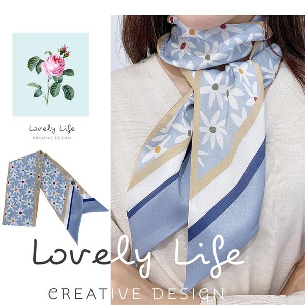 scarves bevel small scarf decorative thin and narrow streamers daisy women silk wraps el waiter flight attendants, Blue;gray
scarves bevel small scarf decorative thin and narrow streamers daisy women silk wraps el waiter flight attendants, Blue;gray