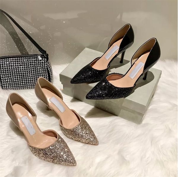 2022 designers party wedding shoes bride women ladies sandals fashion dress pointed toe heels leather glitter size 35-41, Black
2022 designers party wedding shoes bride women ladies sandals fashion dress pointed toe heels leather glitter size 35-41, Black