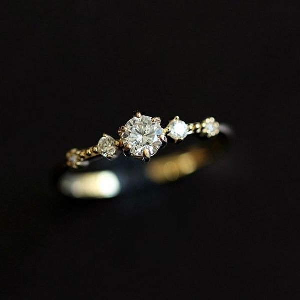cluster rings stylish minimalist engagement for women with 5 shiny zircons crystal light yellow gold jewelry ring kcr174, Golden;silver
cluster rings stylish minimalist engagement for women with 5 shiny zircons crystal light yellow gold jewelry ring kcr174, Golden;silver