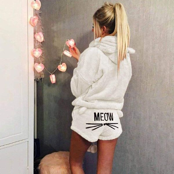 women's tracksuits female fashion hooded 2-piece set casual long sleeve shorts cat embroidery loose solid autumn winter plus size ladie, Gray
women's tracksuits female fashion hooded 2-piece set casual long sleeve shorts cat embroidery loose solid autumn winter plus size ladie, Gray