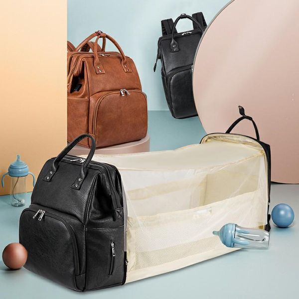 diaper bags 2021 pu baby bag bed backpack for mom maternity stroller nappy large capacity nursing care
diaper bags 2021 pu baby bag bed backpack for mom maternity stroller nappy large capacity nursing care