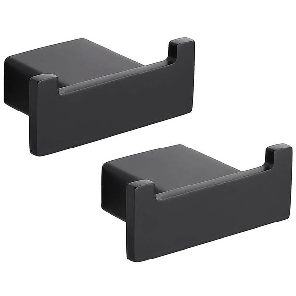 robe hooks double towel hook for bathroom, stainless steel bath wall mount, square matte black,2 pack
robe hooks double towel hook for bathroom, stainless steel bath wall mount, square matte black,2 pack